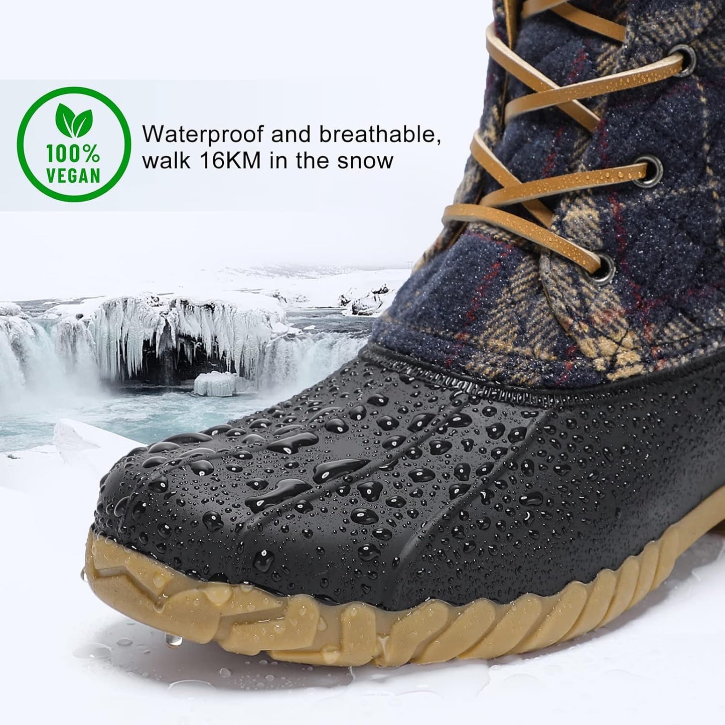 Duck Boots for Women Waterproof Winter Boots Quilted Snow Boots