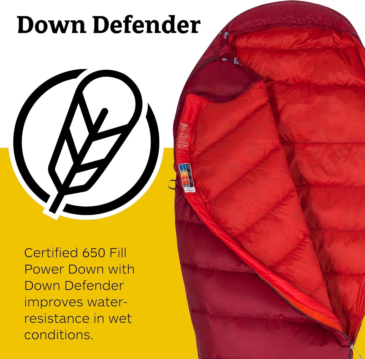 Micron 40 Sleeping Bag | Water-Resistent, Packable, Breathable, Sienna Red/Tomato, Regular