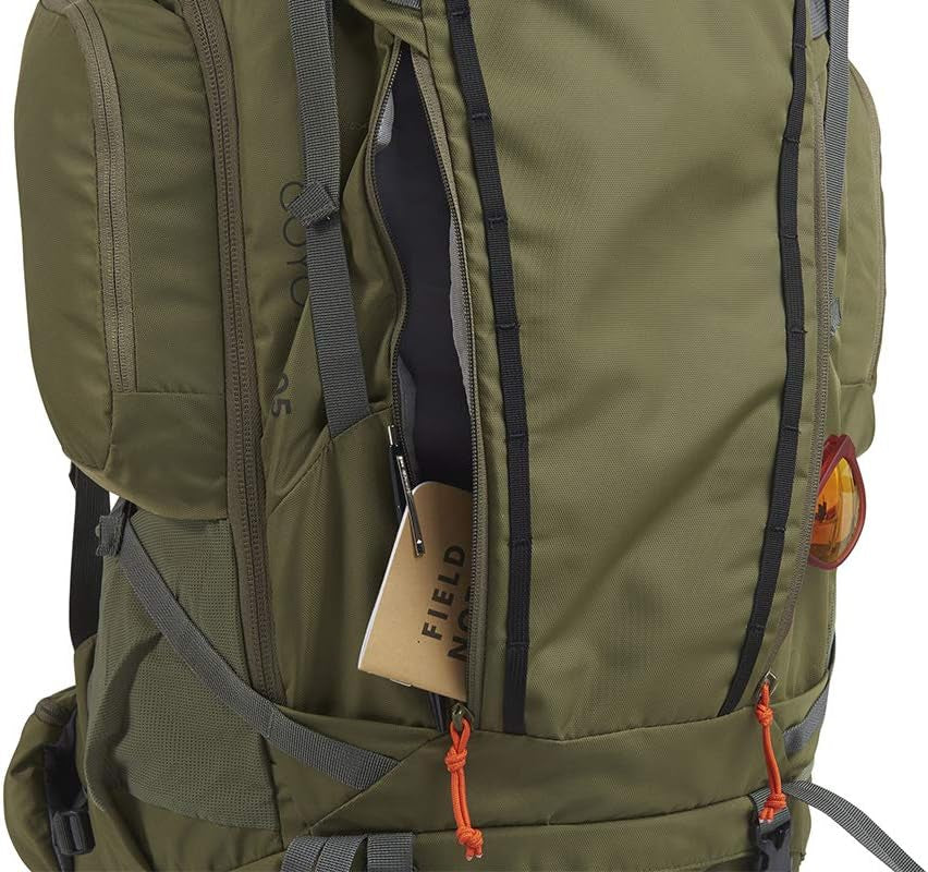 Coyote 60-105 Liter Internal Frame Backpack - Hiking, Backpacking, Travel, Hydration Compatible, Fully Adjustable (105L / Dark Olive)