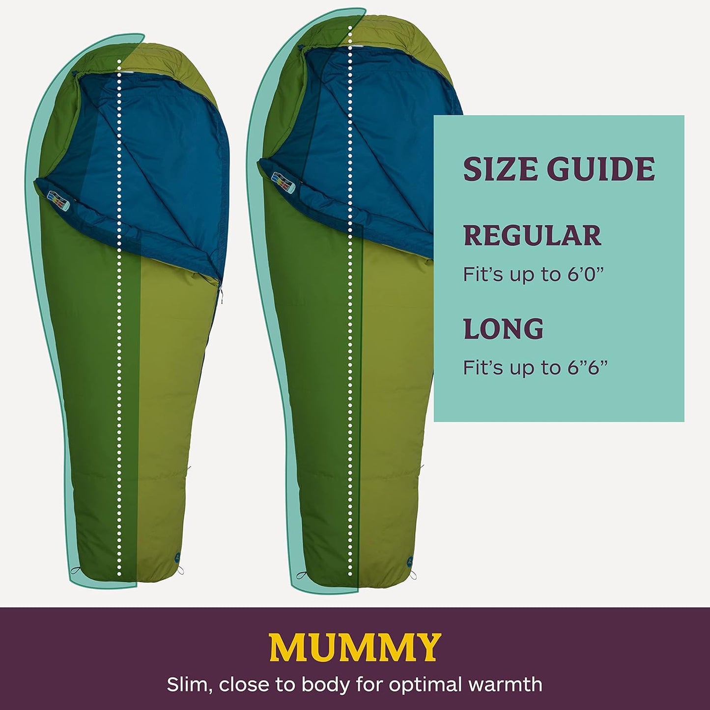 Voyager 45° or 55° Mummy Sleeping Bags, Synthetic Spirafil Insulation for Camping & Backpacking