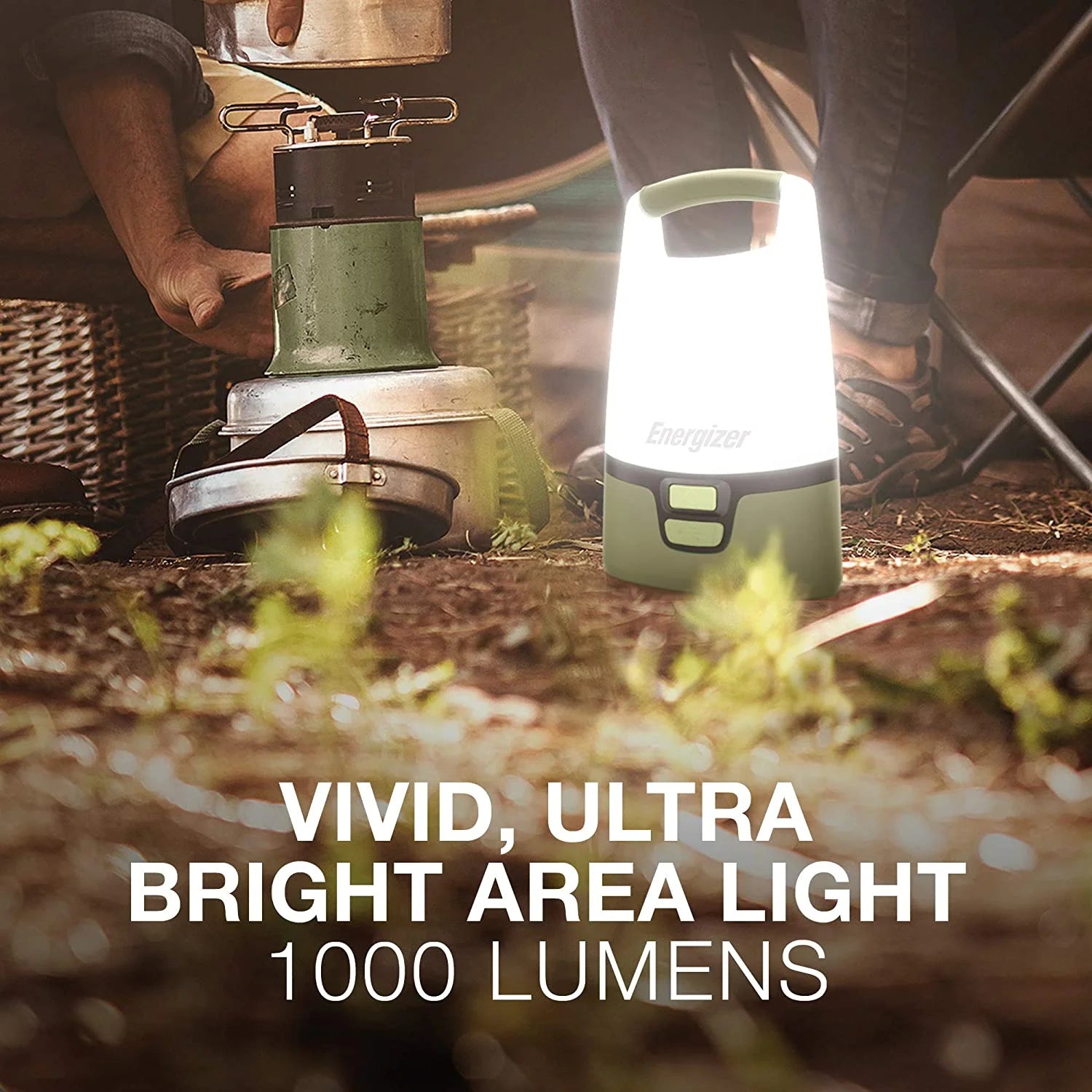 Rechargeable LED Camp Lantern, 1000+ Lumens, Woods Green Camping Lighthouse