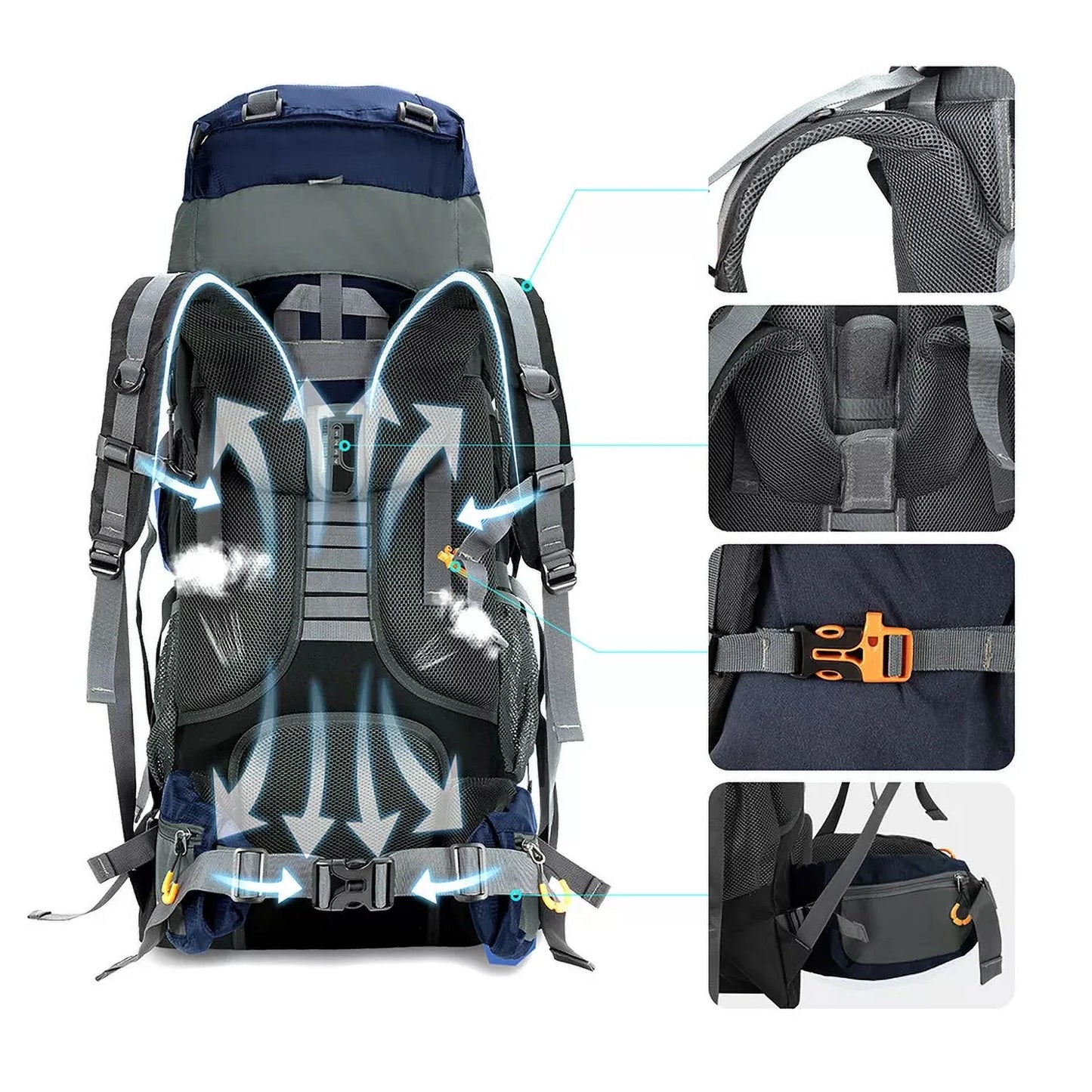 Camping Backpacks 70L with Internal Frame Hiking Backpack Waterproof Lightweight