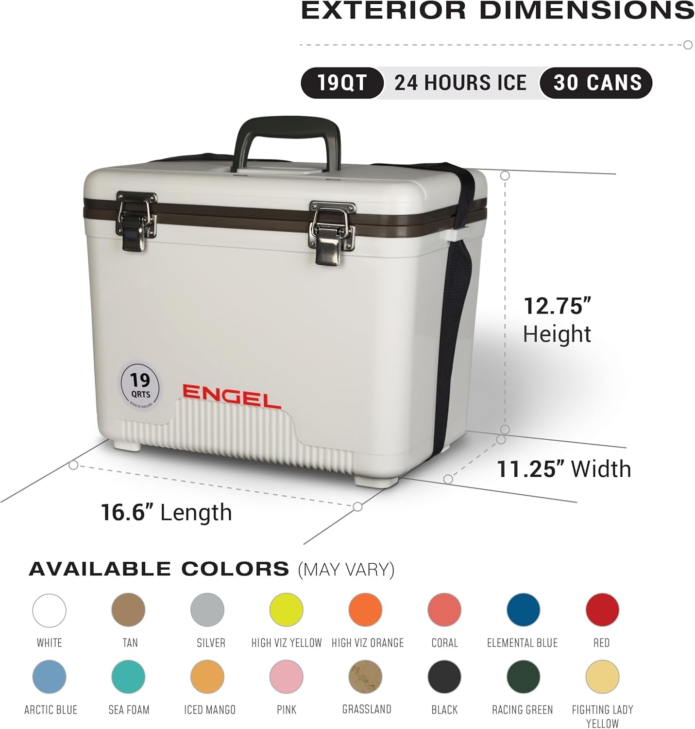 19Qt Leak-Proof, Air Tight, Drybox Cooler and Small Hard Shell Lunchbox for Men and Women