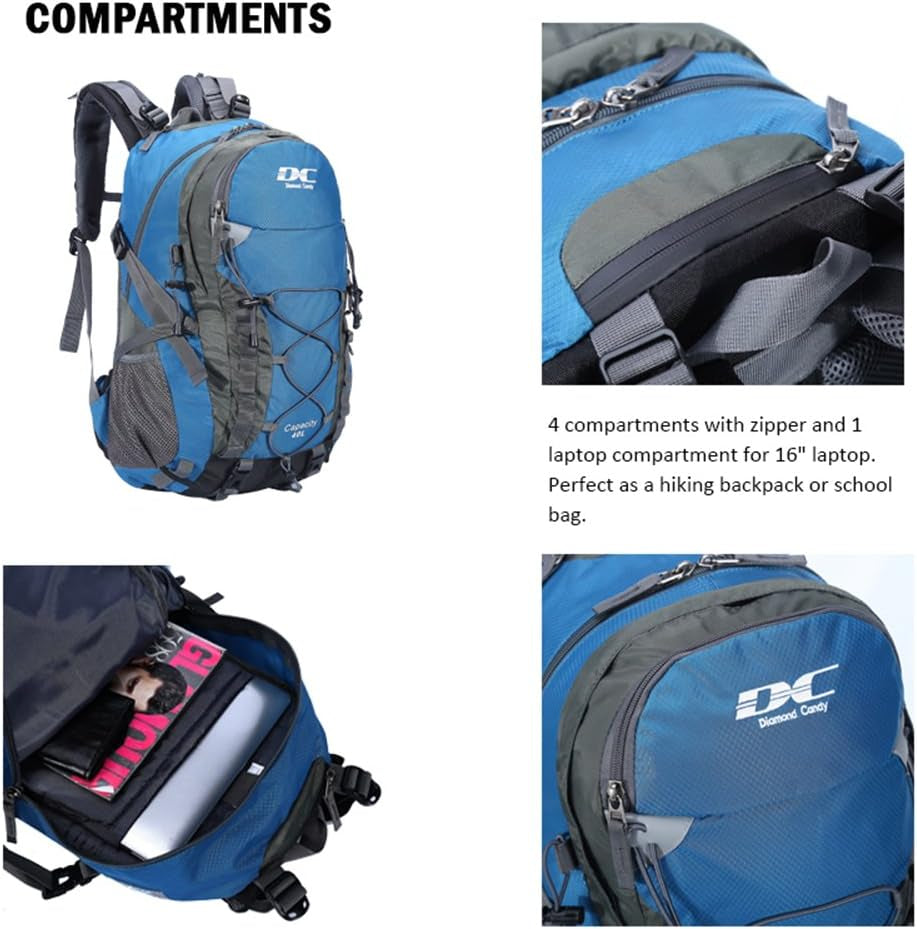 Waterproof Hiking Backpack for Men and Women, Lightweight Day Pack for Travel Camping