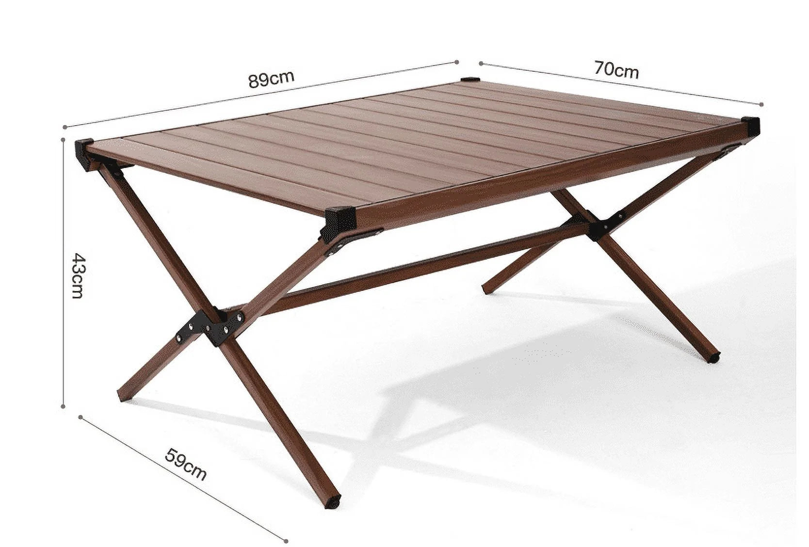 Aluminum Roll-Top Camping Table, Dark Brown