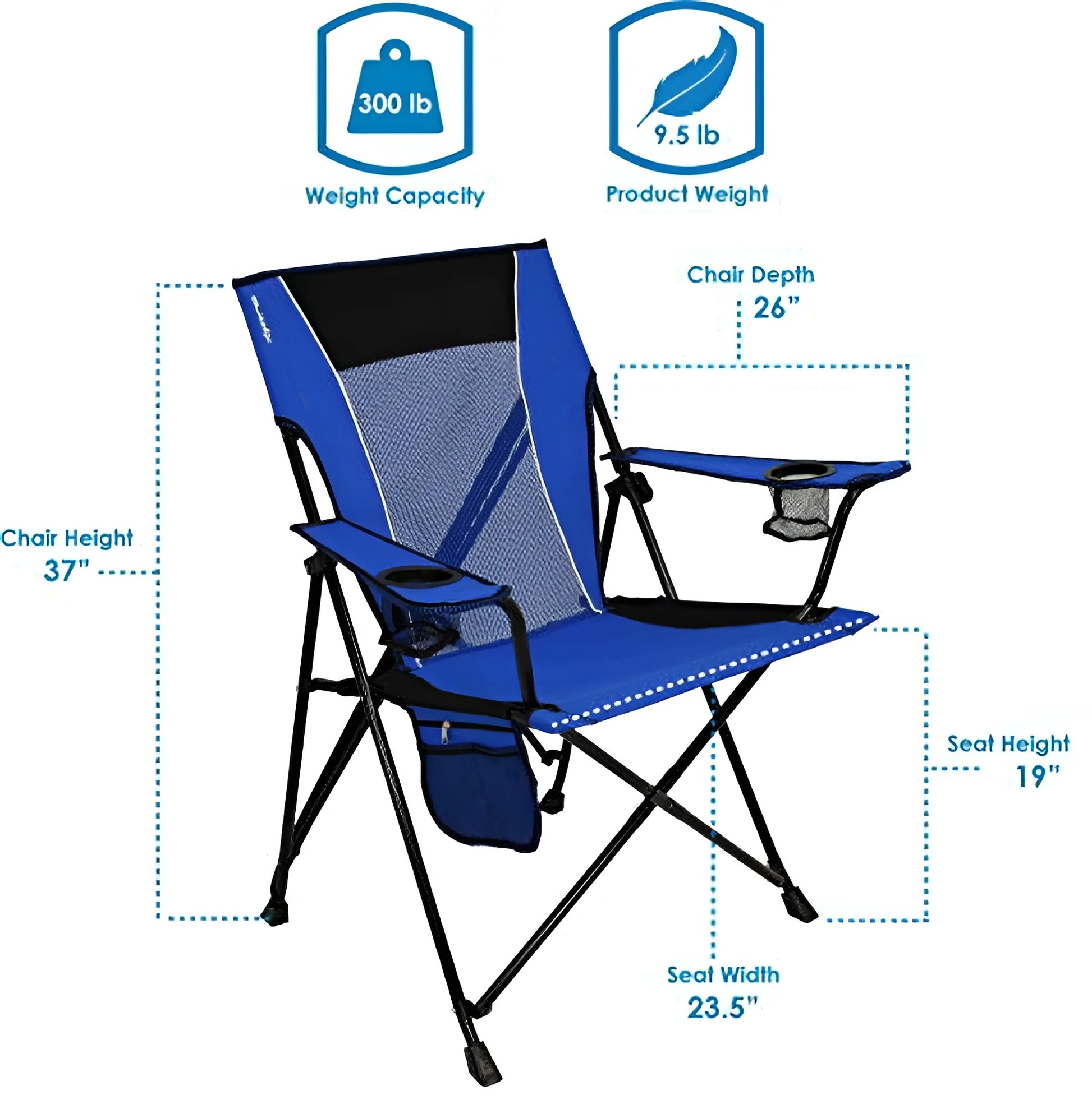 Dual Lock Camping Chair, Gray