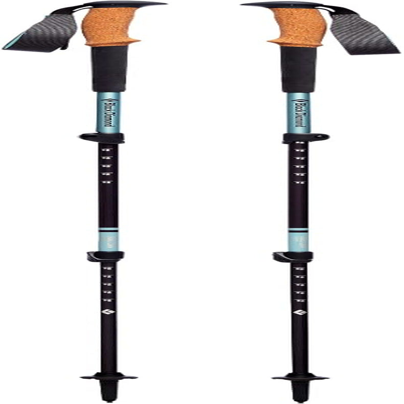 Womens Trail Cork Trekking Poles, Pair of 2 Lightweight Collapsible Aluminum Hiking Sticks with Cork Grips for Backpacking, Walking, Camping, Mountaineering