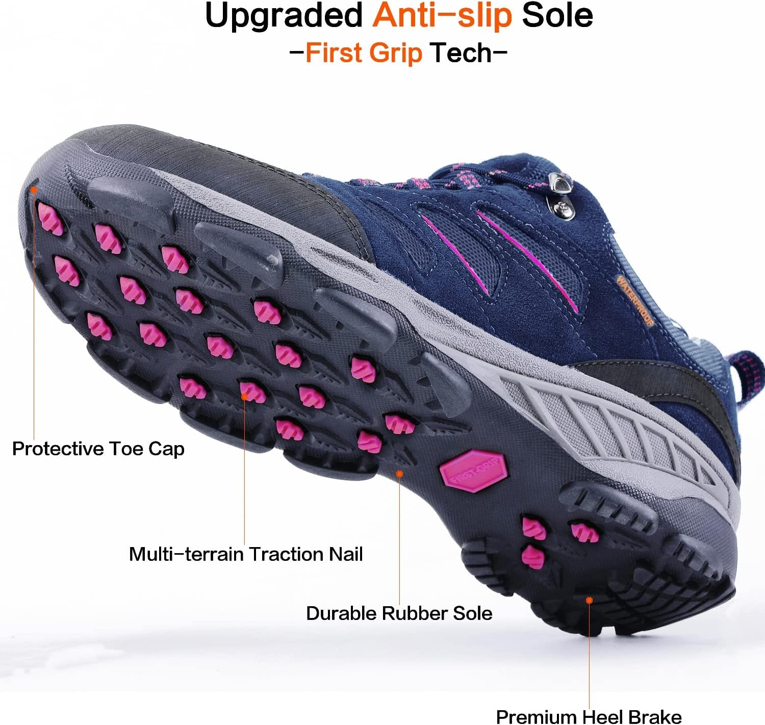 Women'S Air Cushion Hiking Shoe Breathable Running Outdoor Sports Trail Trekking Sneaker