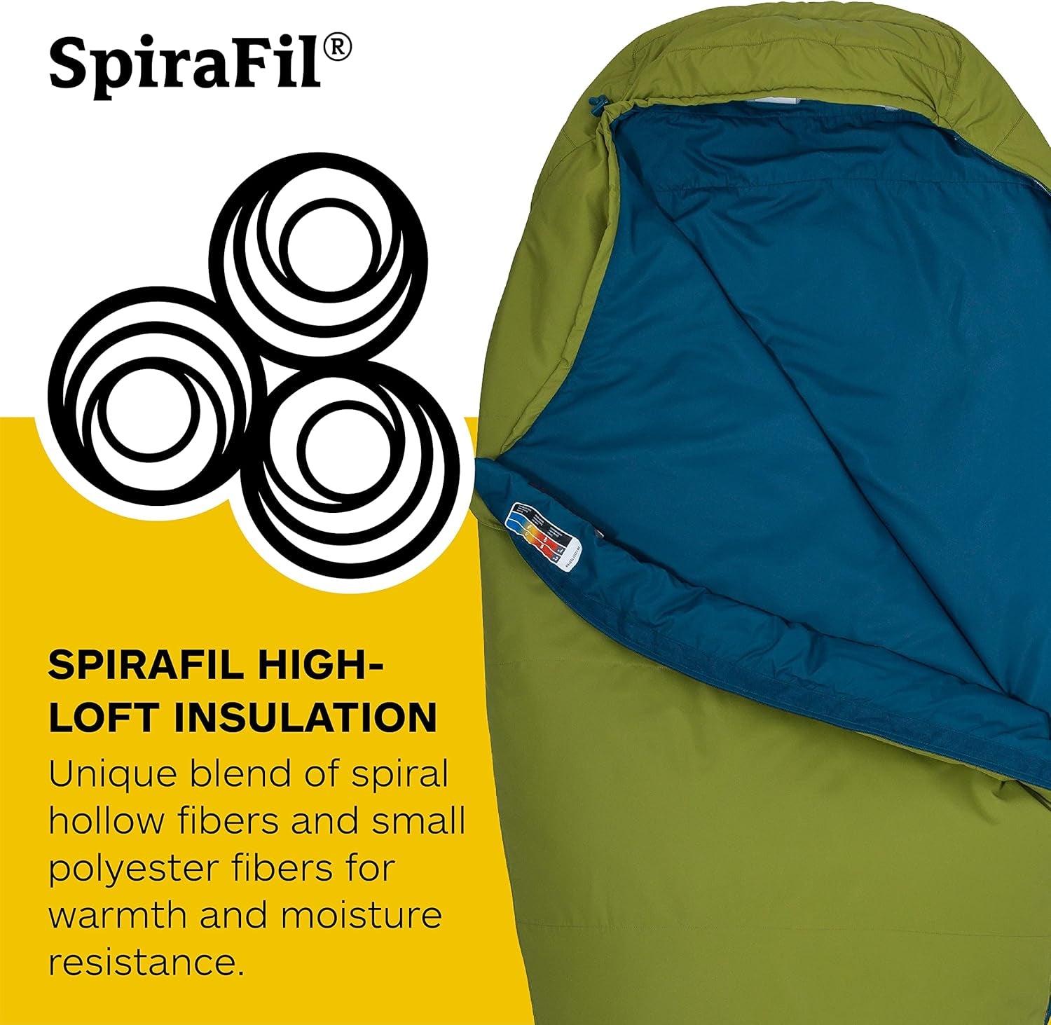 Voyager 45° or 55° Mummy Sleeping Bags, Synthetic Spirafil Insulation for Camping & Backpacking