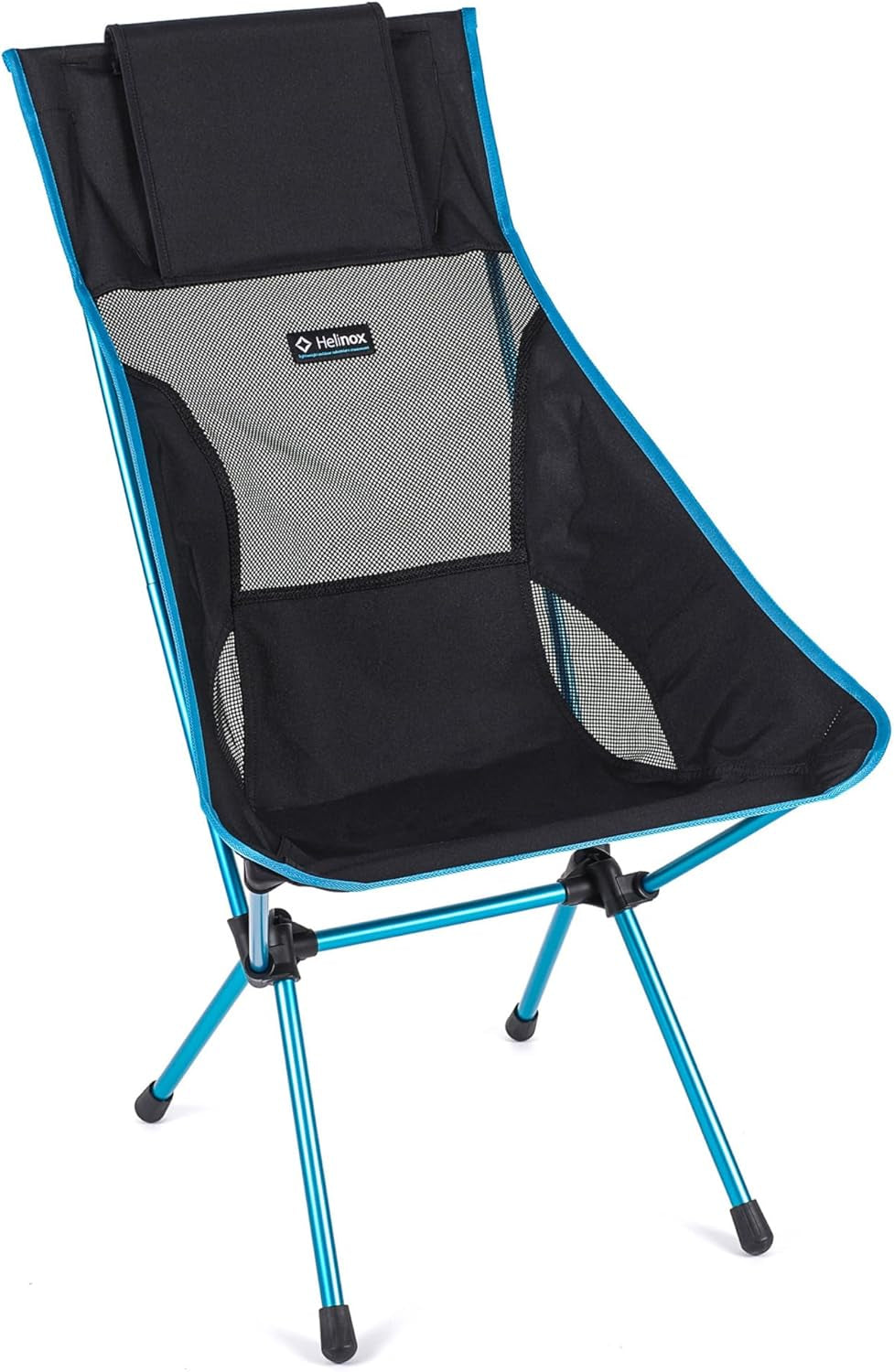 Sunset Chair Lightweight, High-Back, Compact, Collapsible Camping Chair, Black, with Pockets