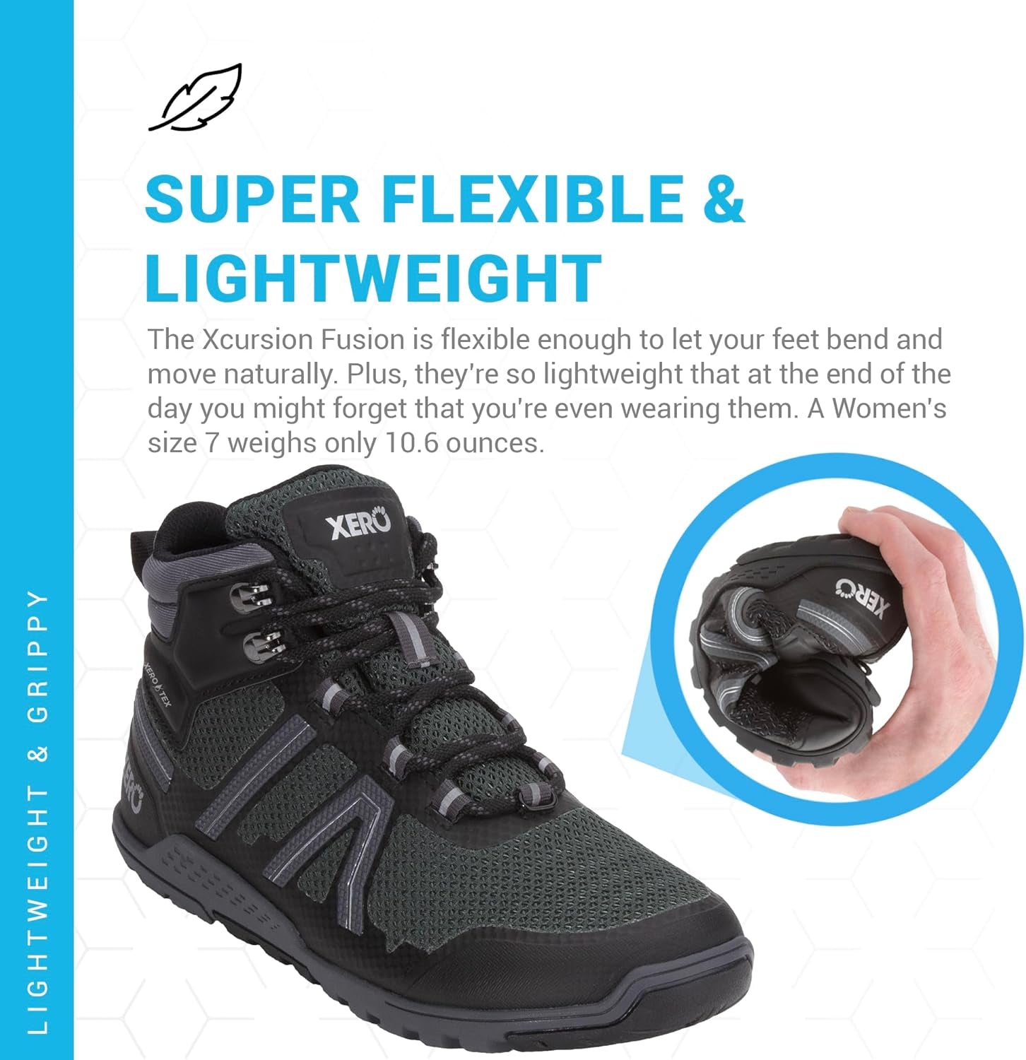 Barefoot Hiking Shoes for Women | Xcursion Fusion Waterproof Hiking Boots | Zero Drop Shoes for Women, Wide Toe Box, Minimalist