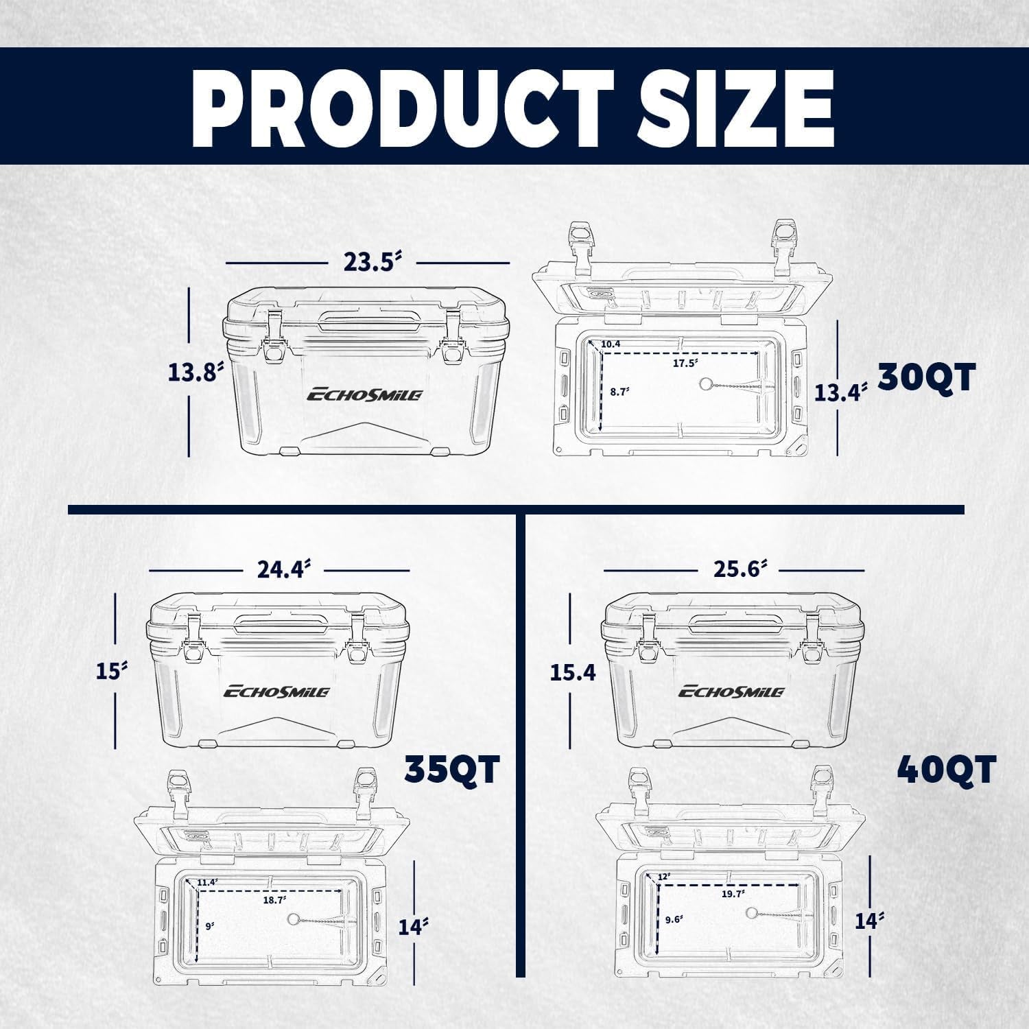 25/30/35/40/45/75 Quart Rotomolded Cooler, Built to Stand up to the Rigors of the Journey