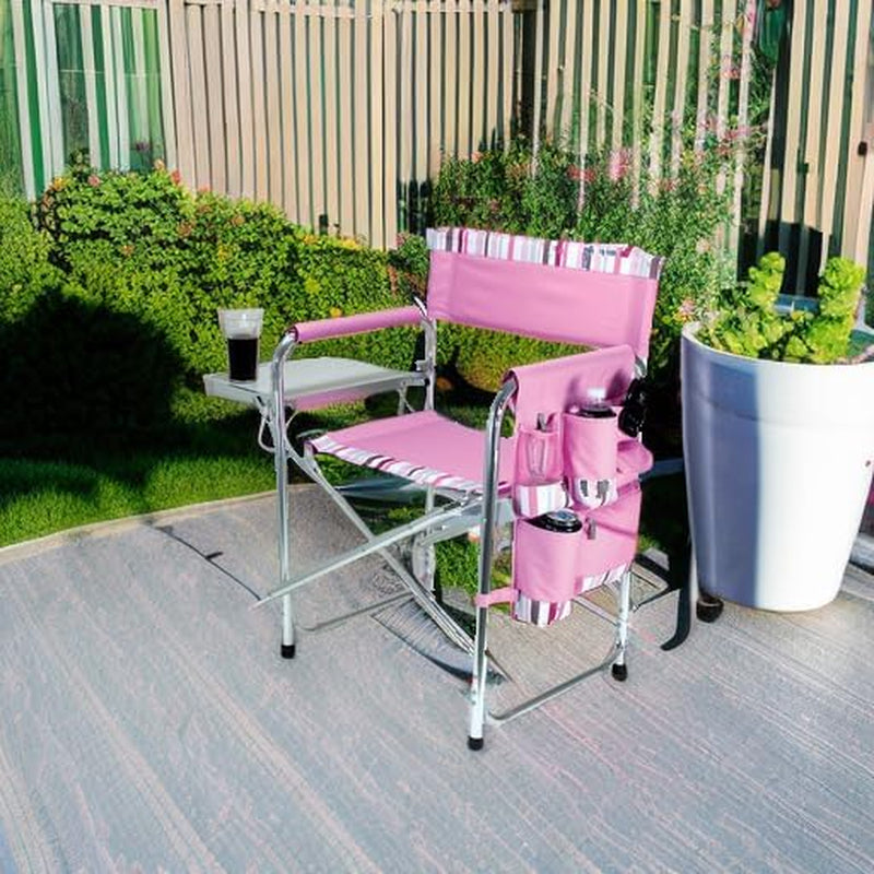 ONIVA - a  Brand - Sports Chair with Side Table, Beach Chair, Camp Chair for Adults, (Pink)