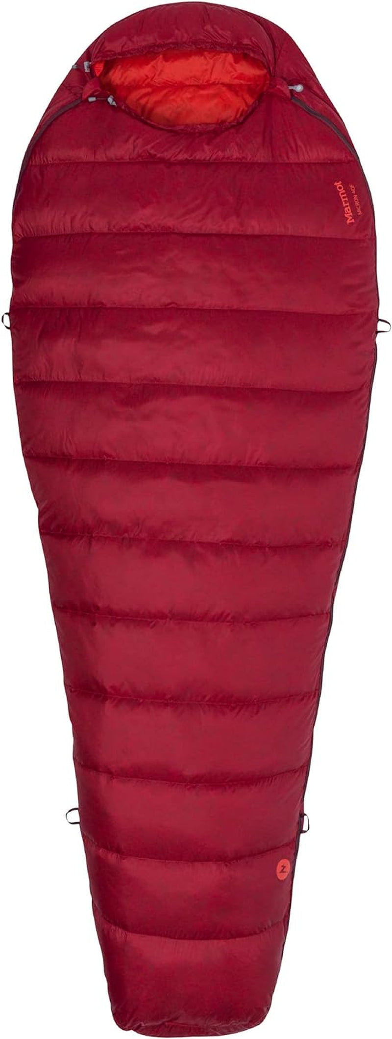 Micron 40 Sleeping Bag | Water-Resistent, Packable, Breathable, Sienna Red/Tomato, Regular