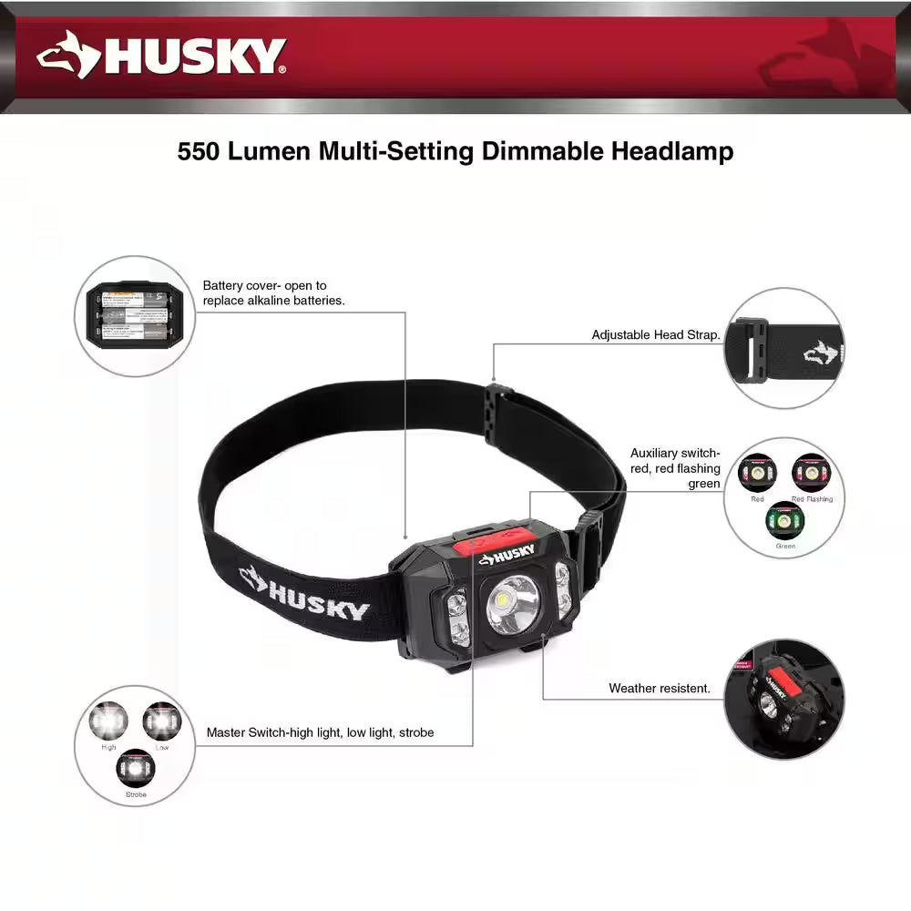 550 Lumens Compact Multi-Setting Dimmable Headlight