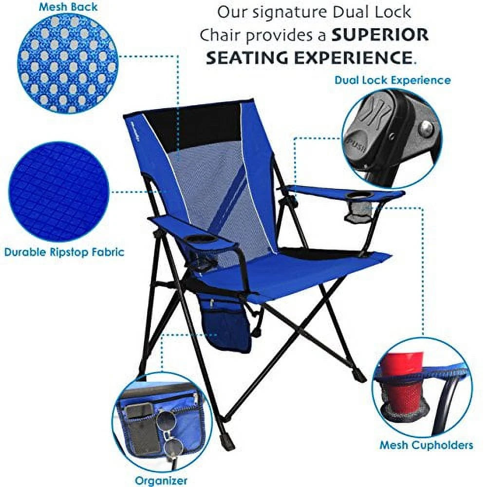 Dual Lock Camping Chair, Gray