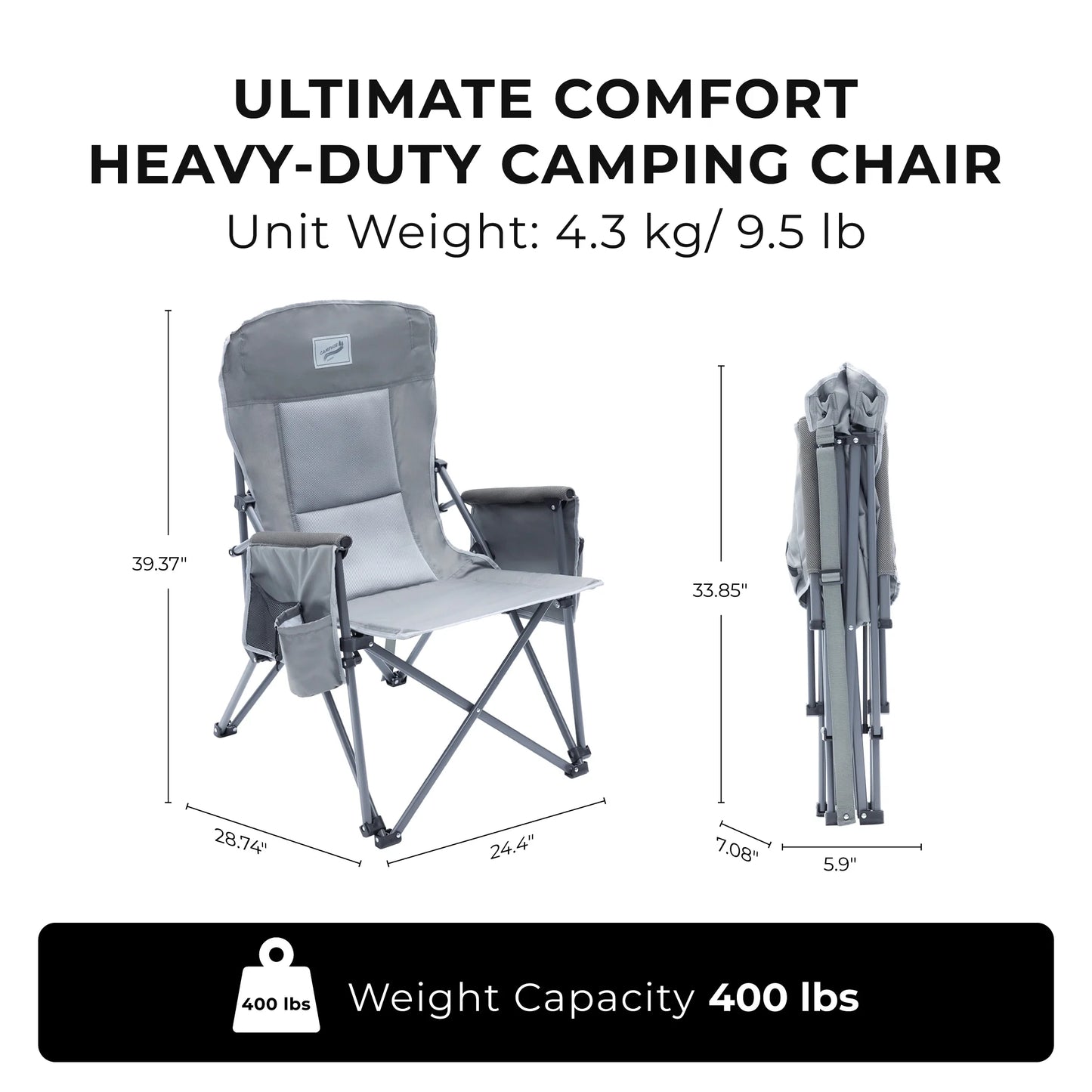 Heavy Duty Portable Folding Camping Chair for Adults