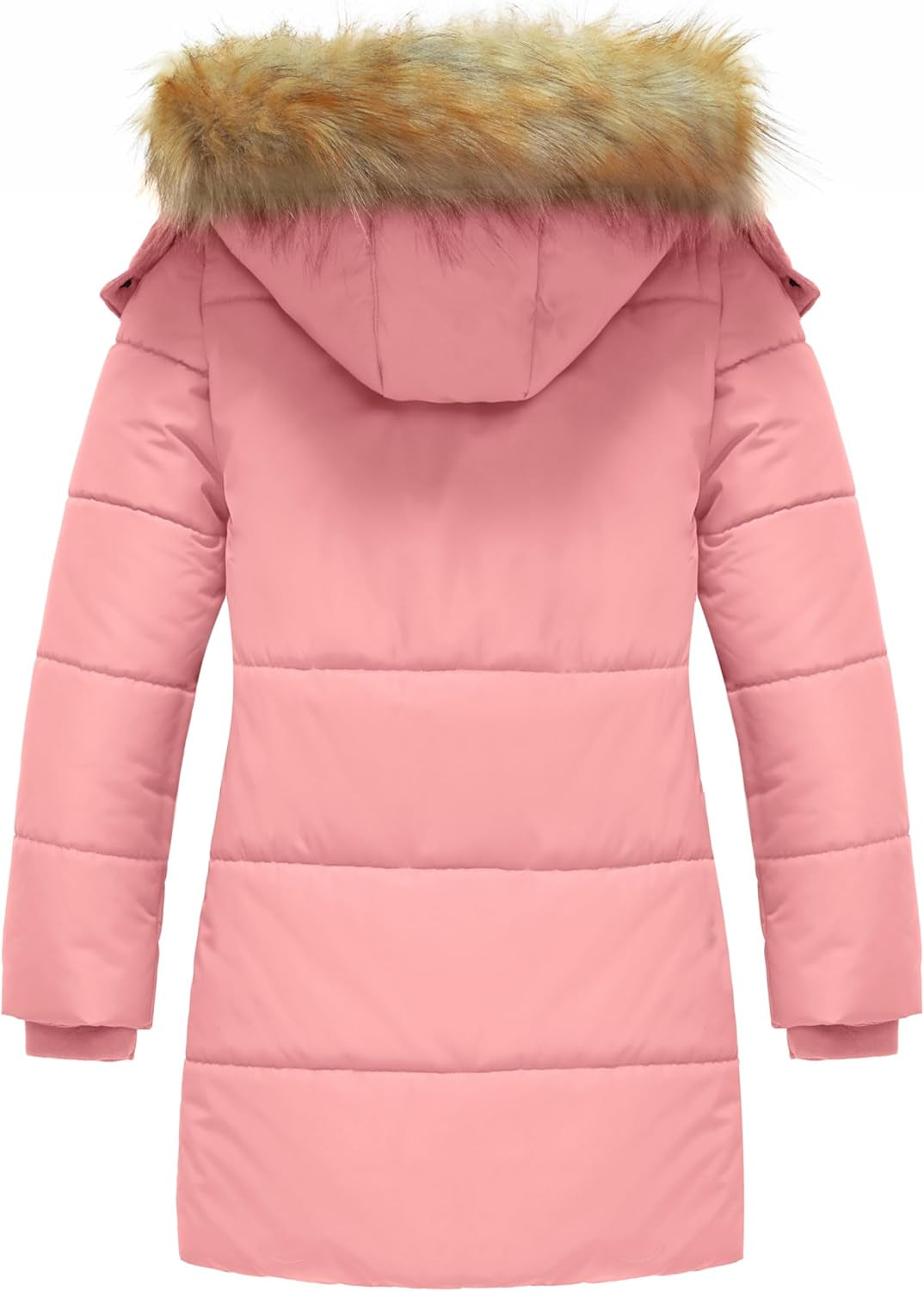 Girl'S Winter Jacket Long Puffer Coat Fleece Outerwear Jacket with Hood Waterproof