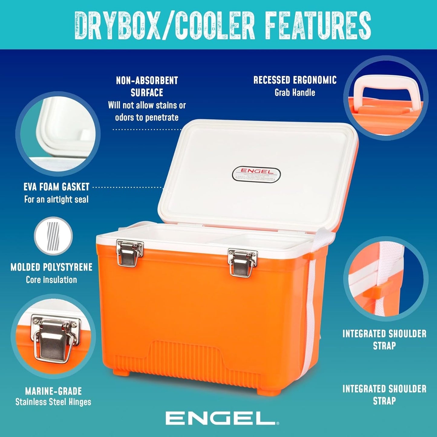 19Qt Leak-Proof, Air Tight, Drybox Cooler and Small Hard Shell Lunchbox for Men and Women