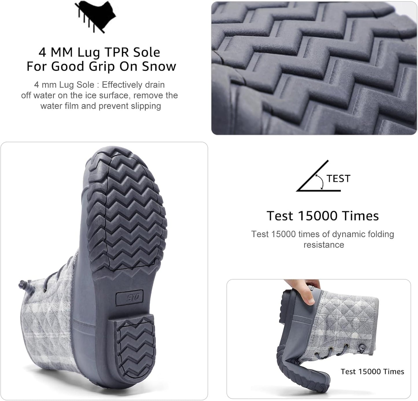 Duck Boots for Women Waterproof Winter Boots Quilted Snow Boots