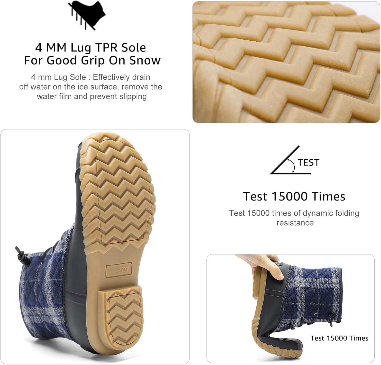 Duck Boots for Women Waterproof Winter Boots Quilted Snow Boots