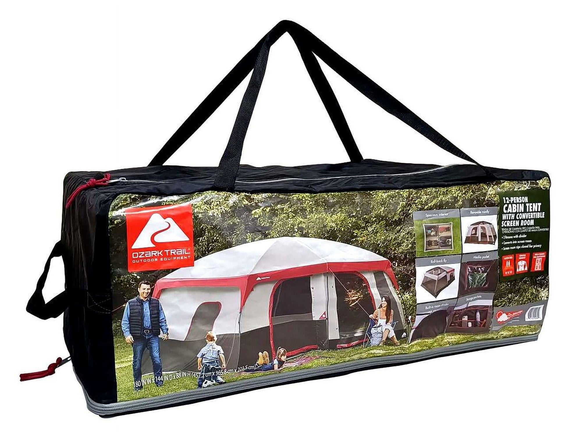 12-Person Cabin Tent, with Convertible Screen Room