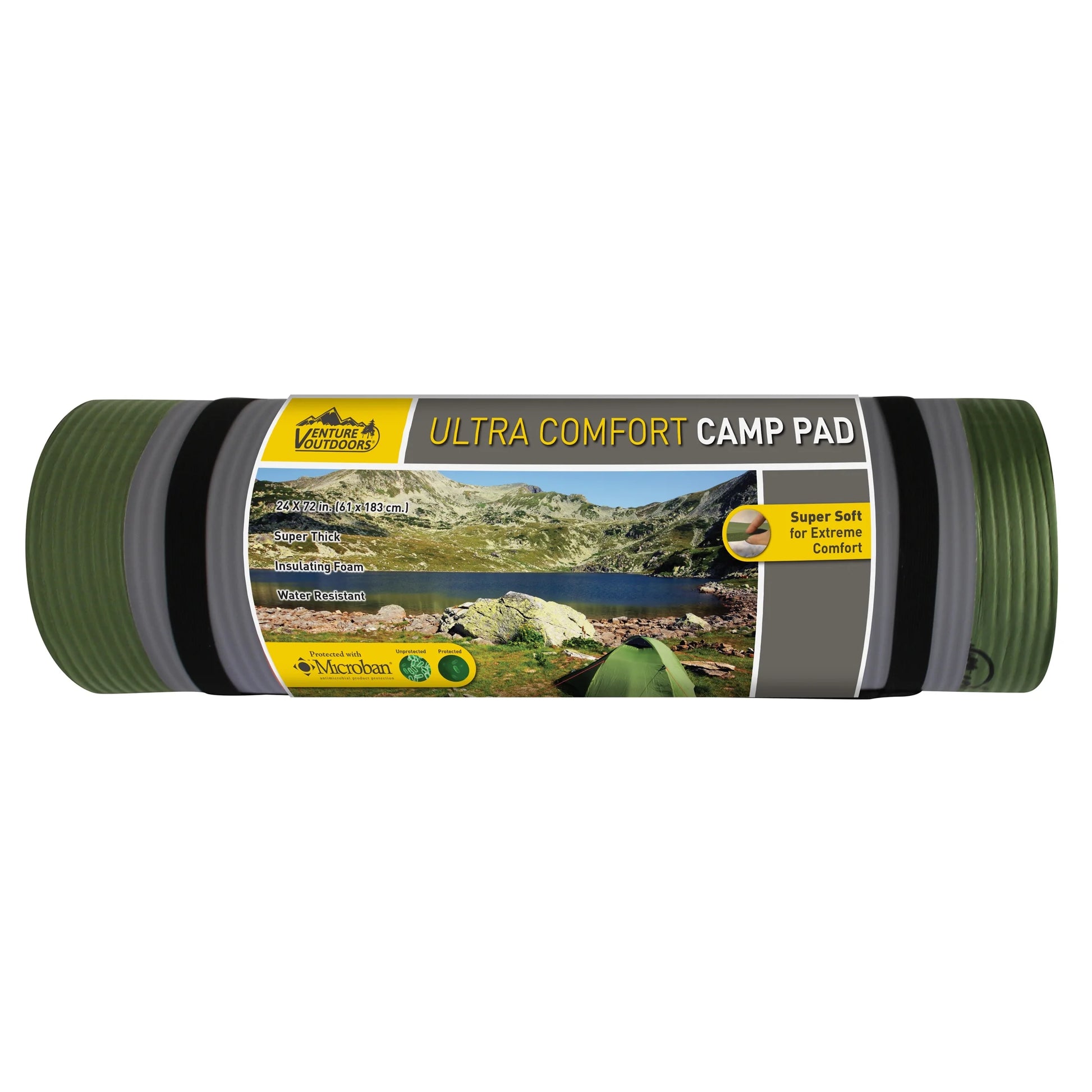 Ultra Comfort Foam Sleeping Pad, Extra Thick, Green