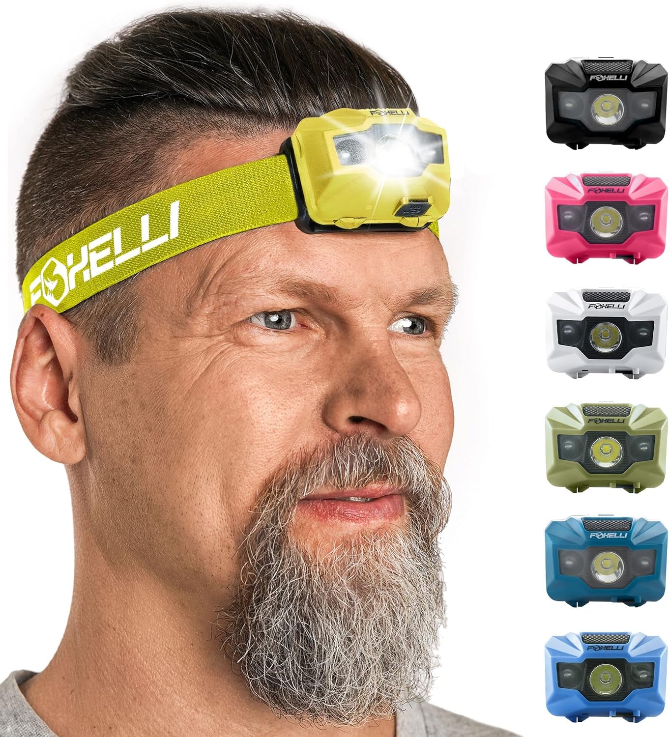 Rechargeable LED Headlamp – Ultralight, Waterproof, and USB Rechargeable Headlamp with Red Light for Running, Camping, Hiking & Outdoors