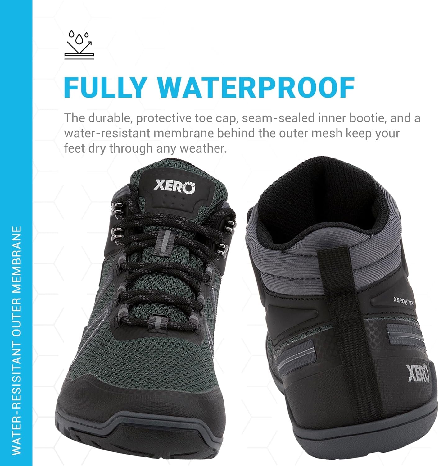 Barefoot Hiking Shoes for Women | Xcursion Fusion Waterproof Hiking Boots | Zero Drop Shoes for Women, Wide Toe Box, Minimalist