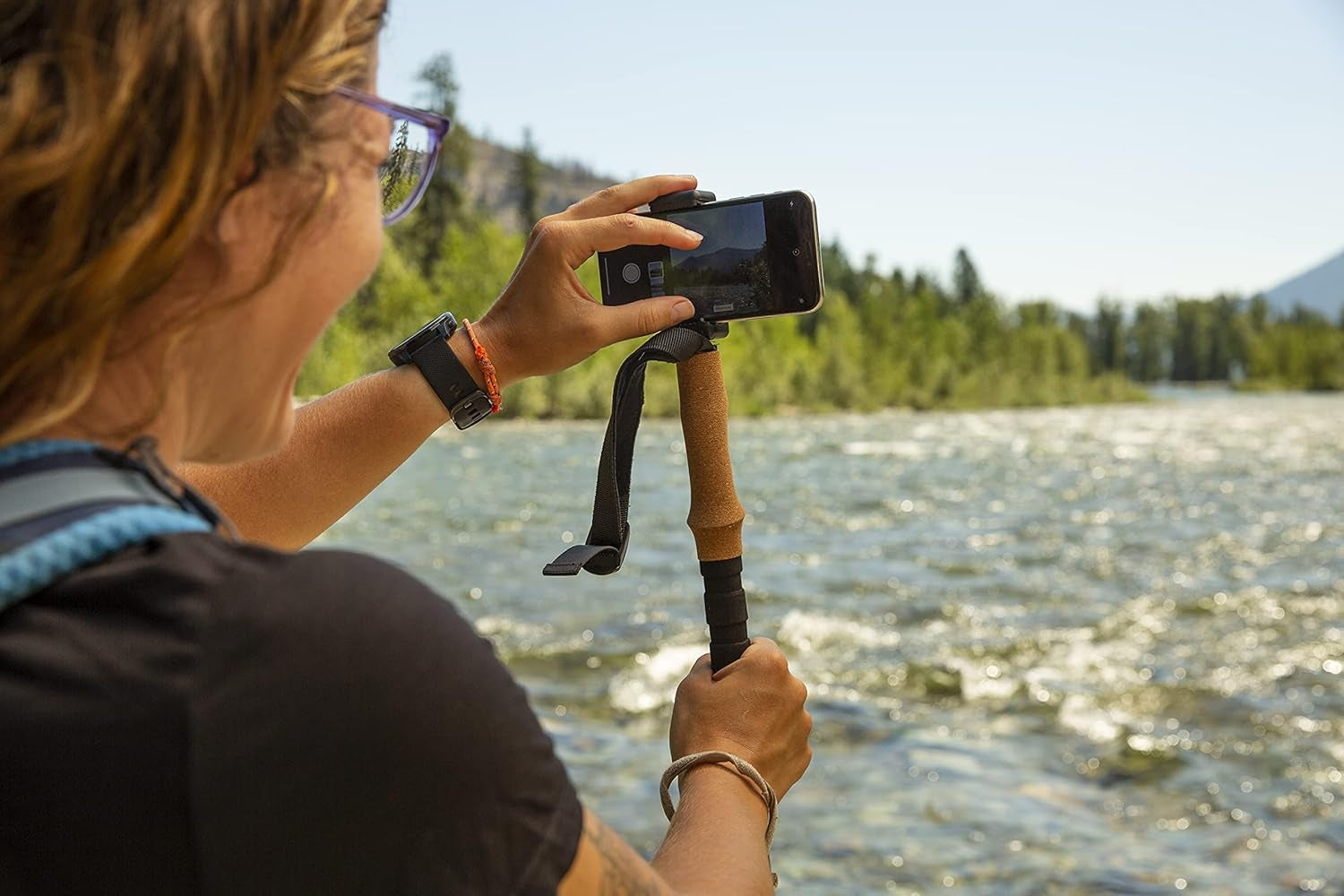 Trekking Poles - Carbon Fiber Monopod Walking or Hiking Sticks with with Accessories Mount and Adjustable Quick Locks