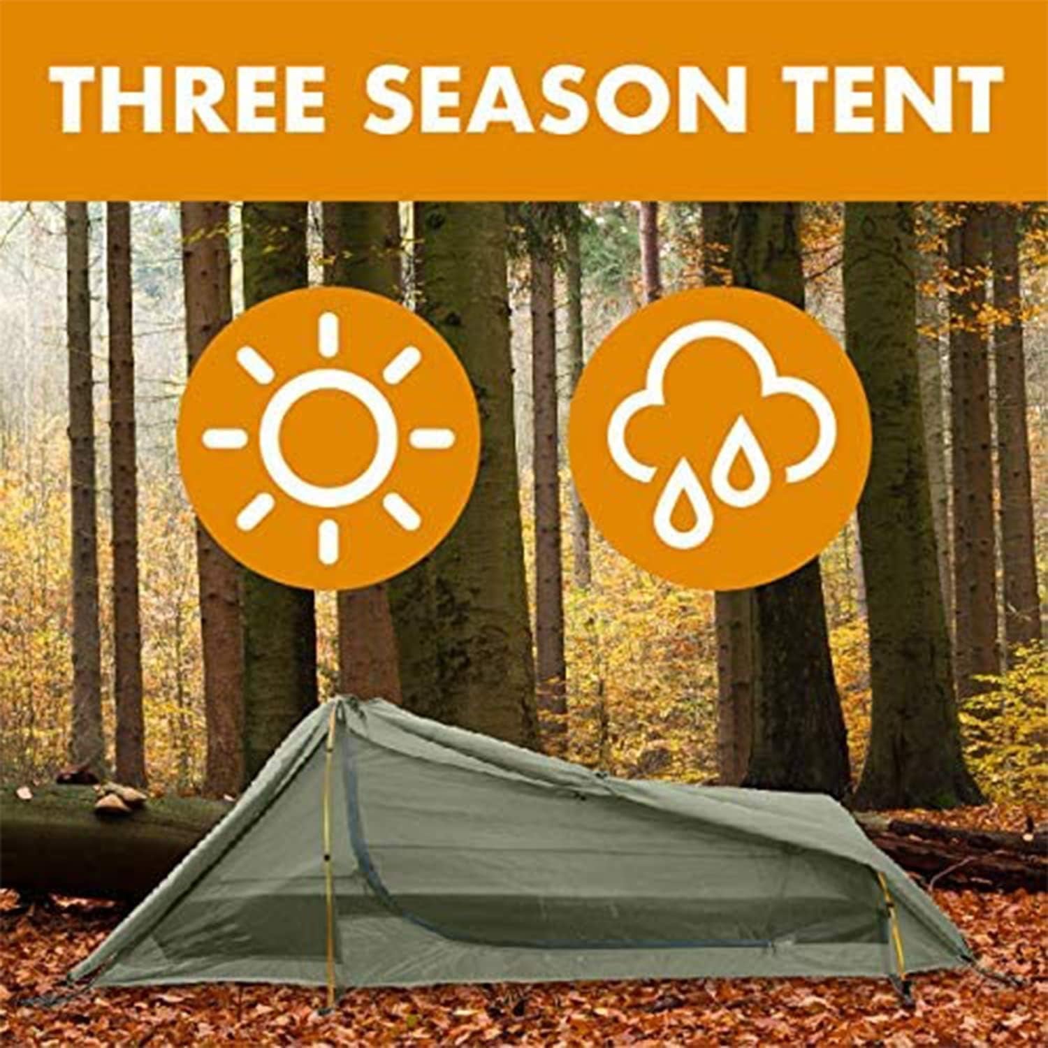 Camping Tent, 1/3/6 Person Lightweight Personal Bivy 1 to 6 Person Tent with Waterproof Tent Rainfly, Durable Stitched Tent for Camping, Beach, Backpacking, Hiking, and Festivals.