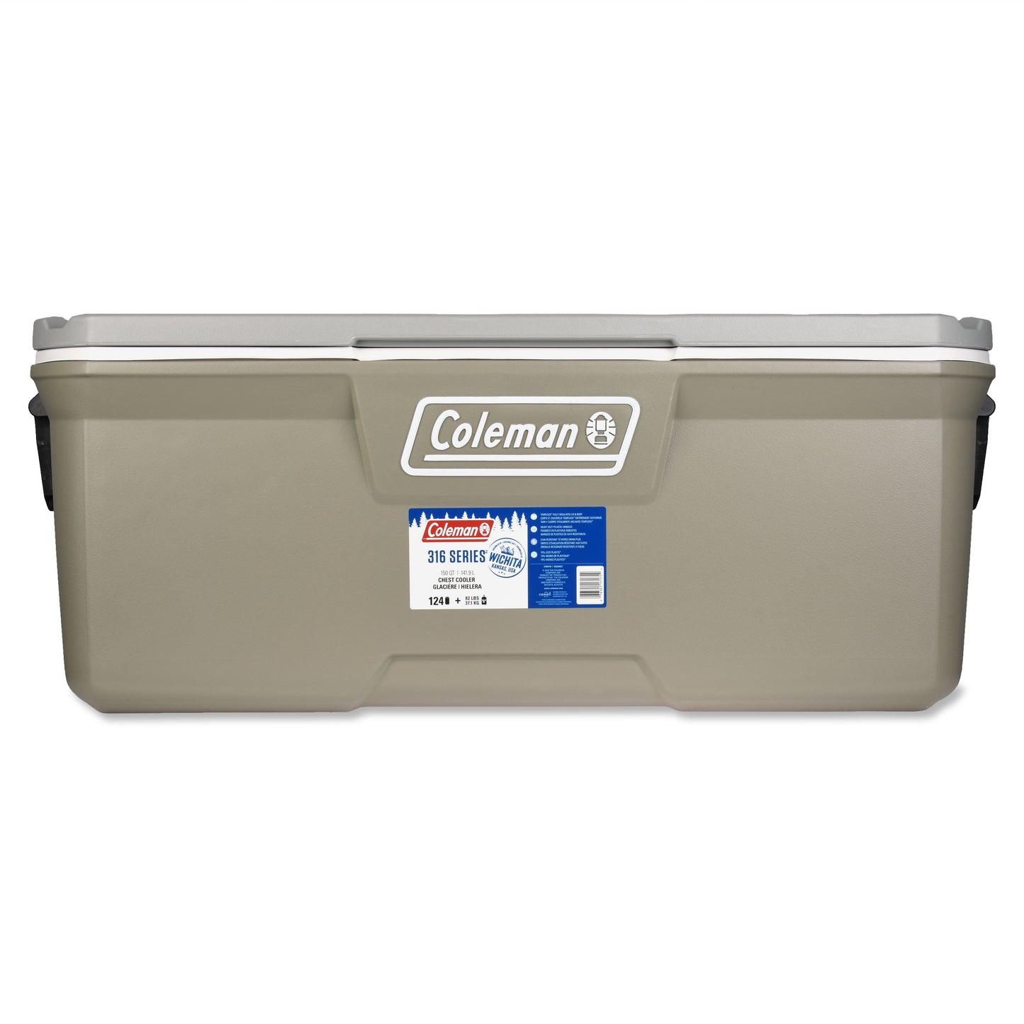 316 Series 150QT Hard Chest Cooler, Silver Ash