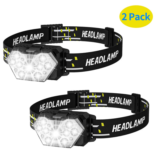 LED Headlamp Flashlight for Adults & Kids, Running, Camping, Hiking Head Lamp with Flash Light, Lightweight Waterproof Headlight with Comfortable Headband, Not Included 3 AAA Batteries