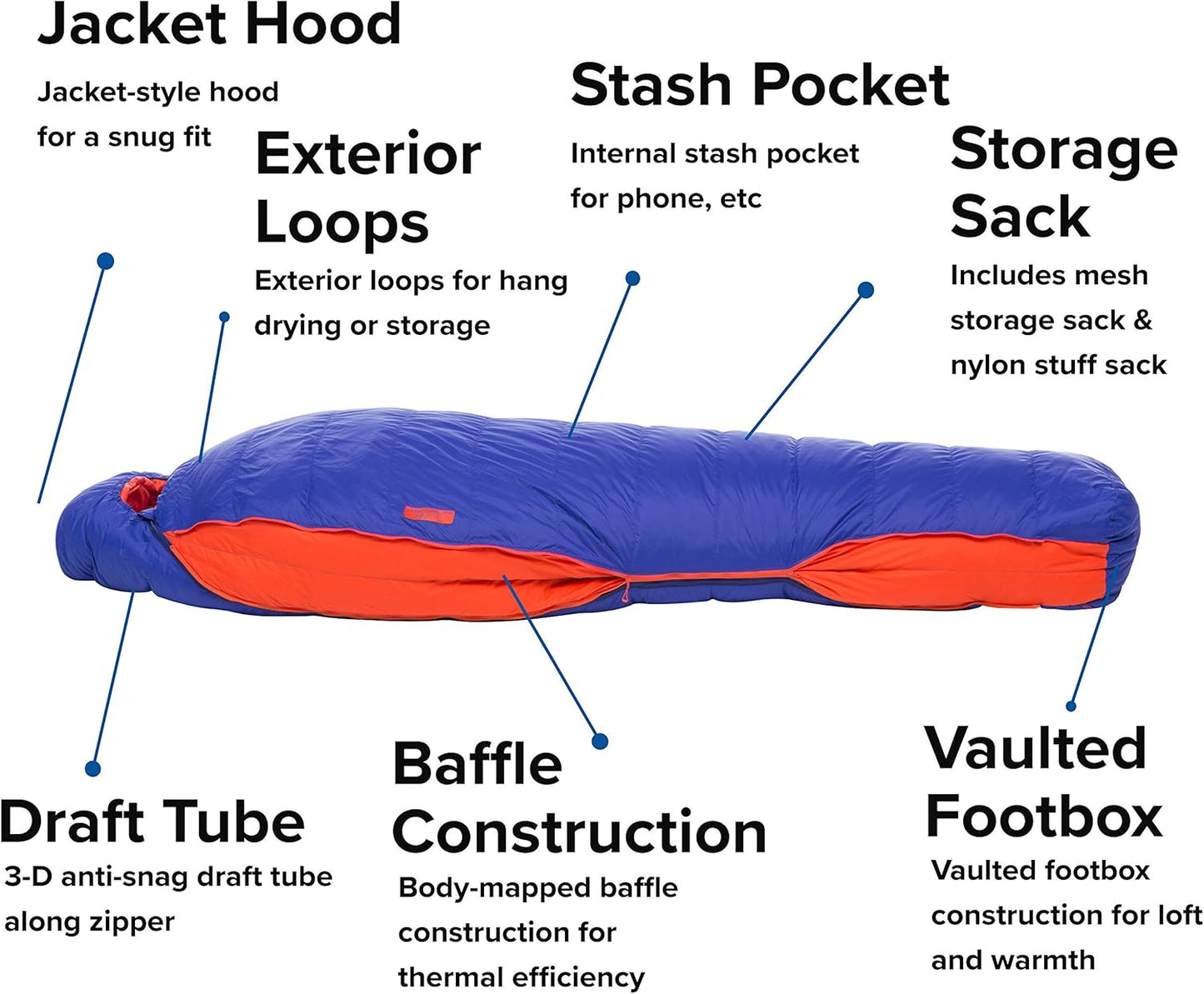 Women'S Torchlight Expandable down Mummy Sleeping Bag