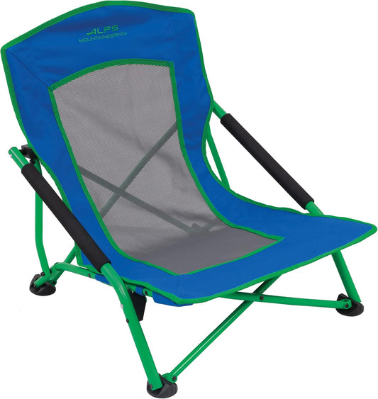 Rendezvous Low Camping Chairs for Adults with Arms, Cool Mesh Center, Powder Coated Steel Frame, Compact Folding Design and Carry Bag