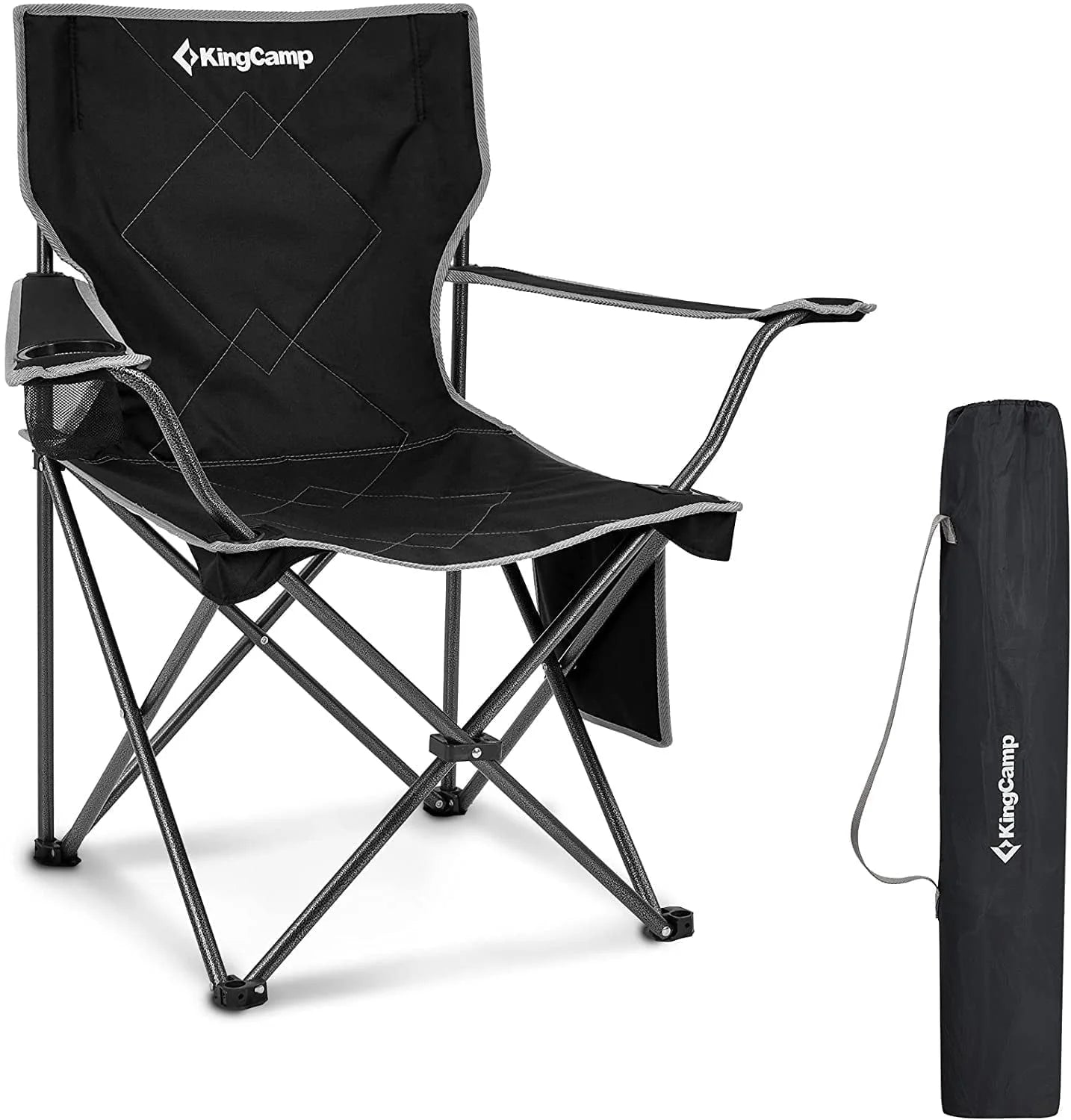 Camping Chairs Clearance for Adults Folding Portable Lawn Chairs for Outdoor Support 220Lbs Black