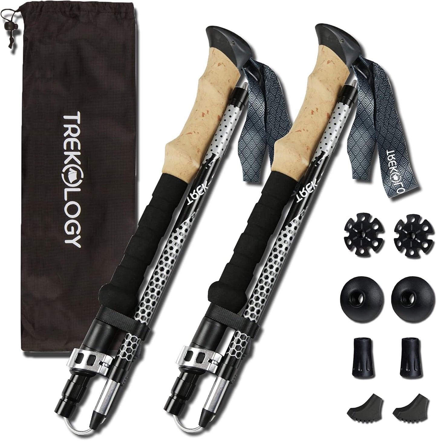 Trek-Z Collapsible Hiking & Trekking Poles - Balance Support for Seniors, Women, and Men, 2Pc per Set