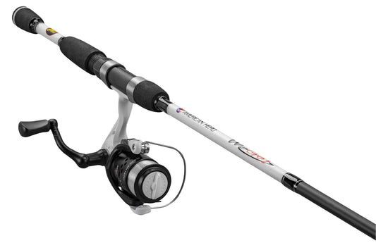 Lew'S American Hero We Go 2 Spinning Reel and Fishing Rod Combo, 6-Foot Rod, Size 150 Reel, White