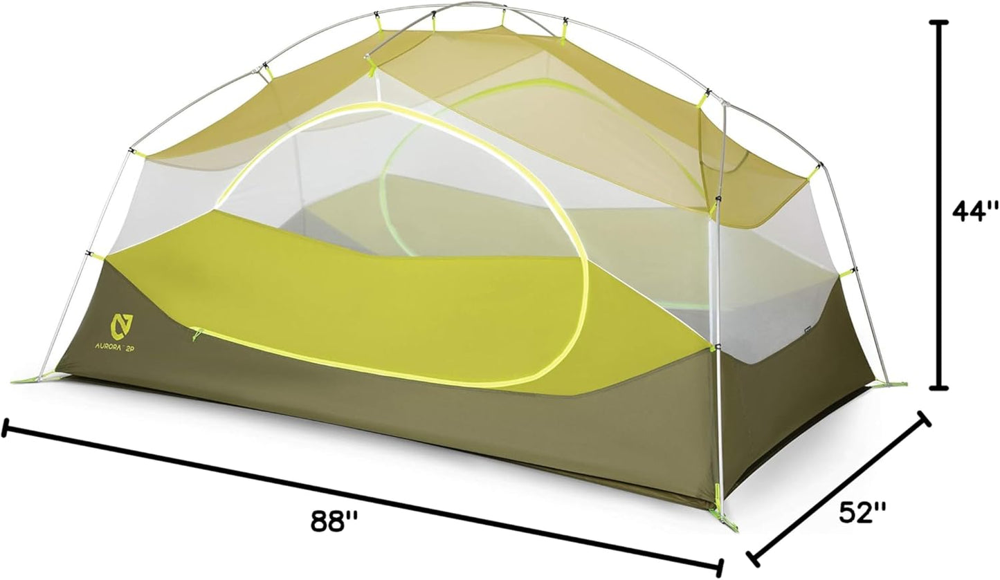 NEMO Aurora 2P Tent (Green Nova) & Footprint