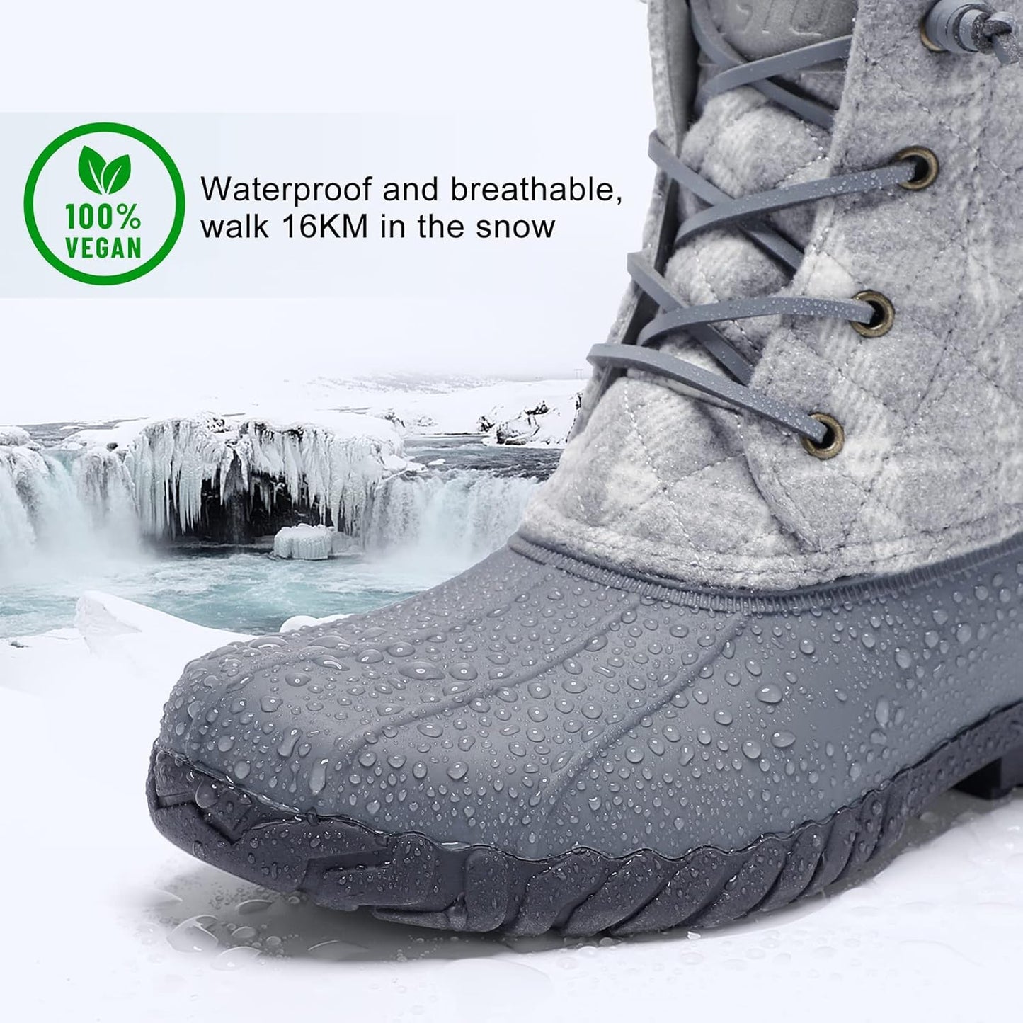 Duck Boots for Women Waterproof Winter Boots Quilted Snow Boots