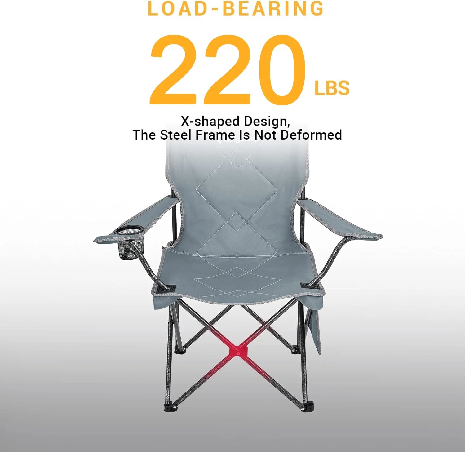 Camping Chairs Clearance for Adults Folding Portable Lawn Chairs for Outdoor Support 220Lbs Black