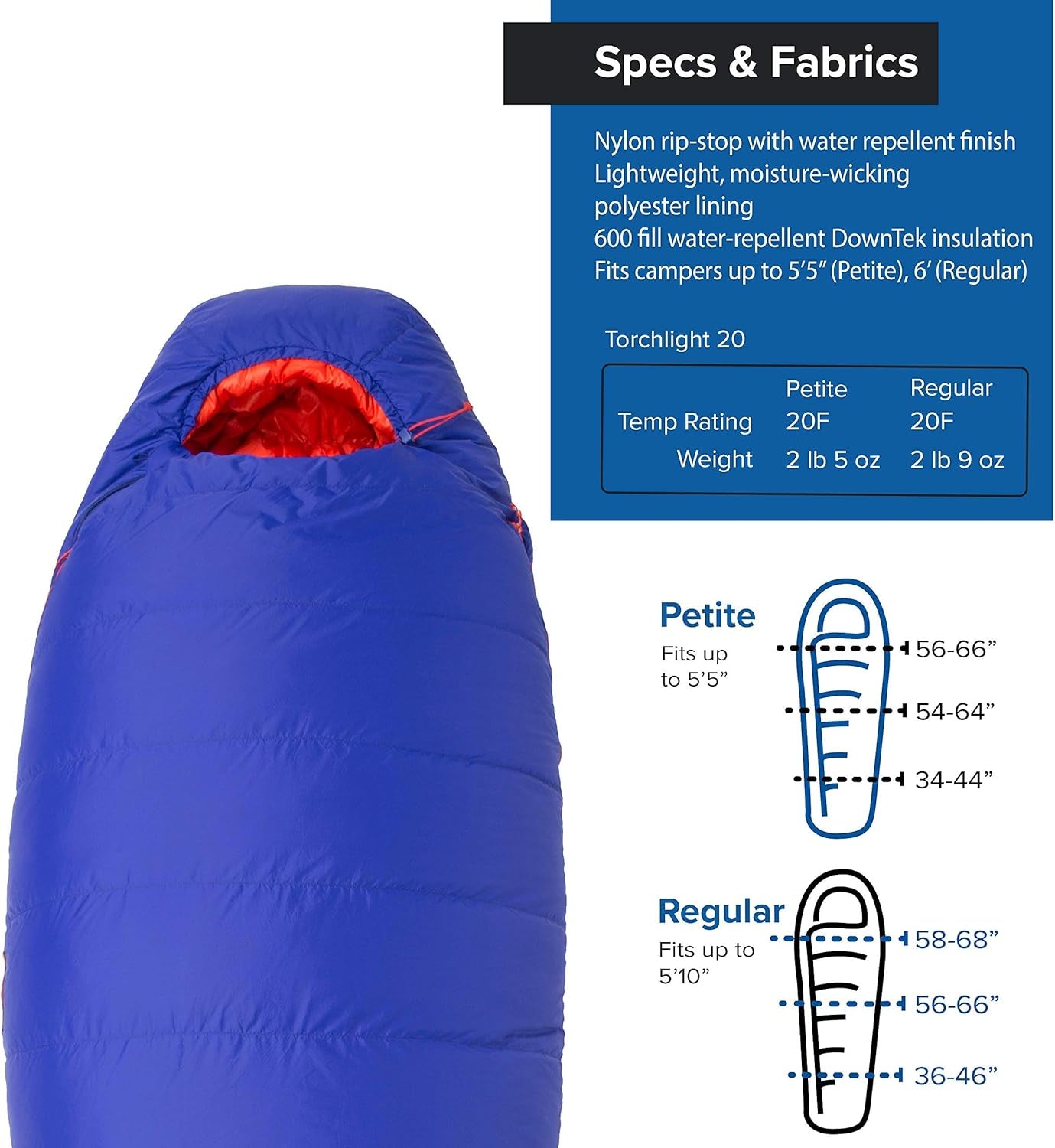 Women'S Torchlight Expandable down Mummy Sleeping Bag