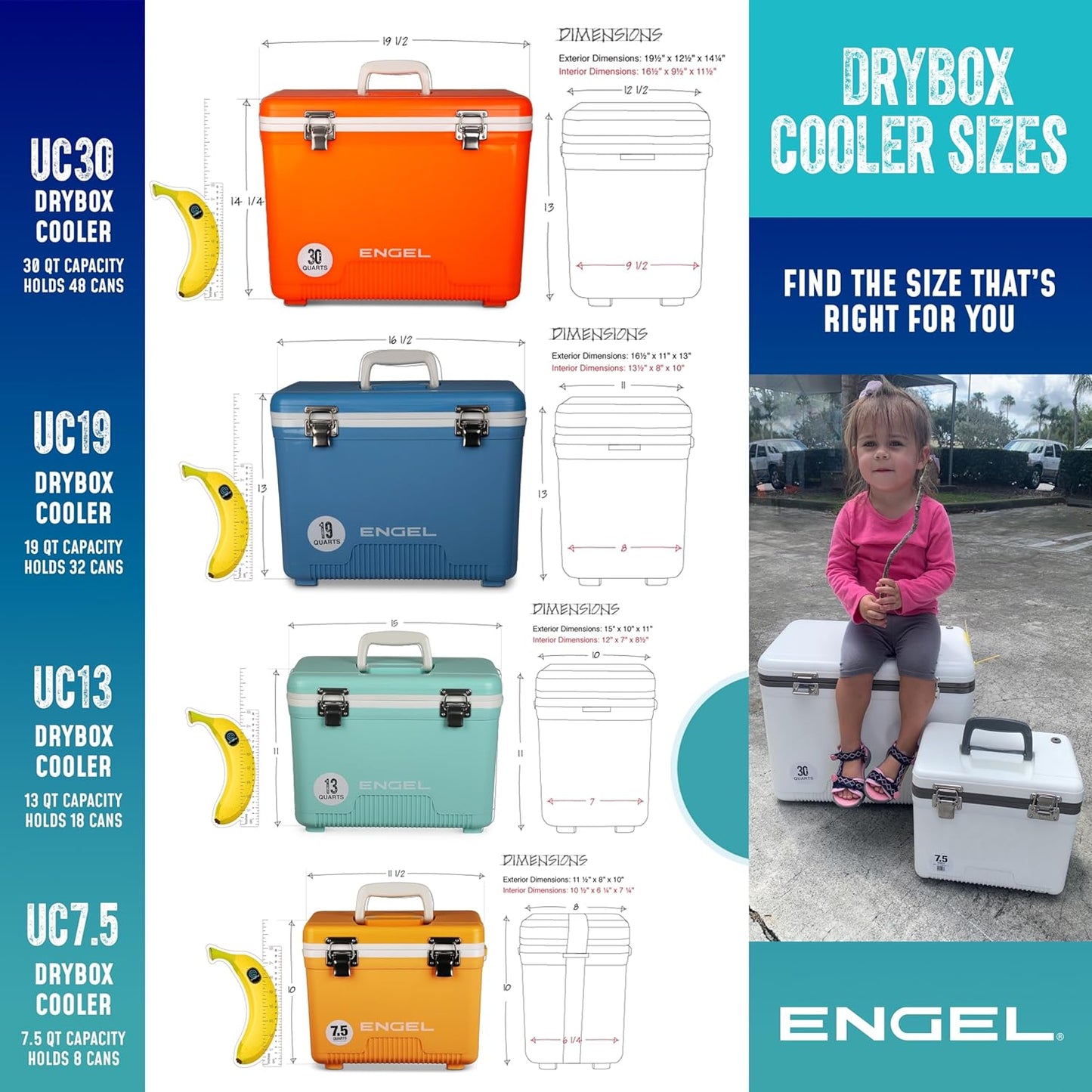 19Qt Leak-Proof, Air Tight, Drybox Cooler and Small Hard Shell Lunchbox for Men and Women