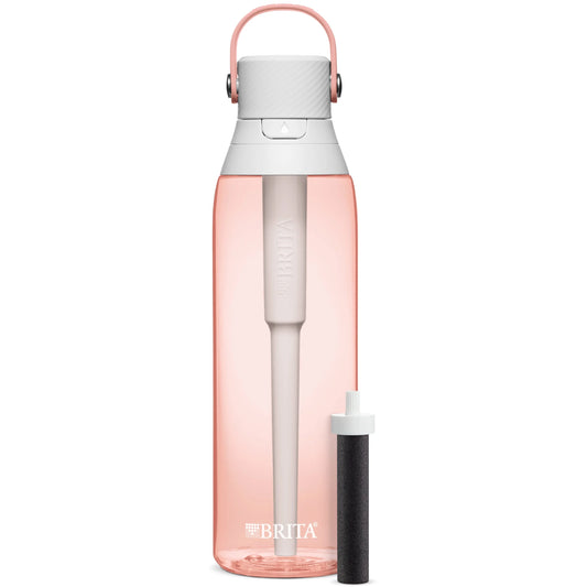 26Oz Blush Pink Premium Leak Proof Filtered Water Bottle with Straw