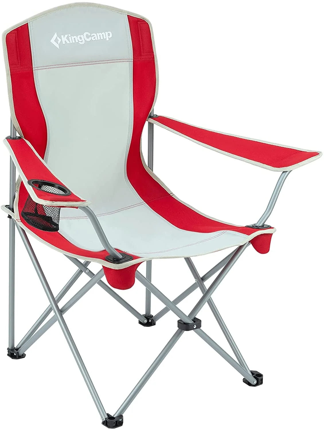 Folding Camping Chairs Portable Beach Chair Light Weight Camp Chairs (RED/GREY)