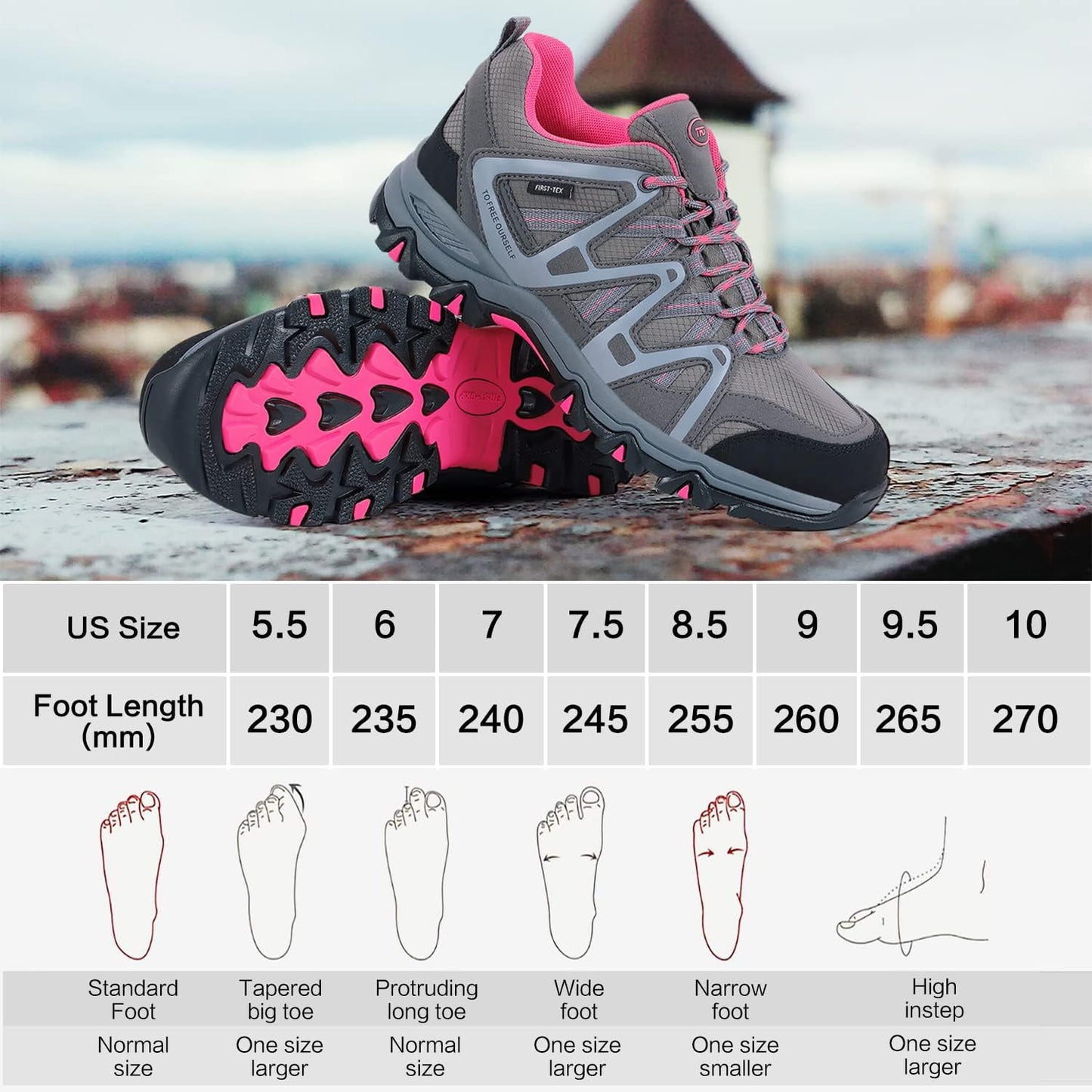 Women'S Lightweight Breathable Non-Slip Hiking Running Shoe Athletic Outdoor Walking Trekking Sneaker